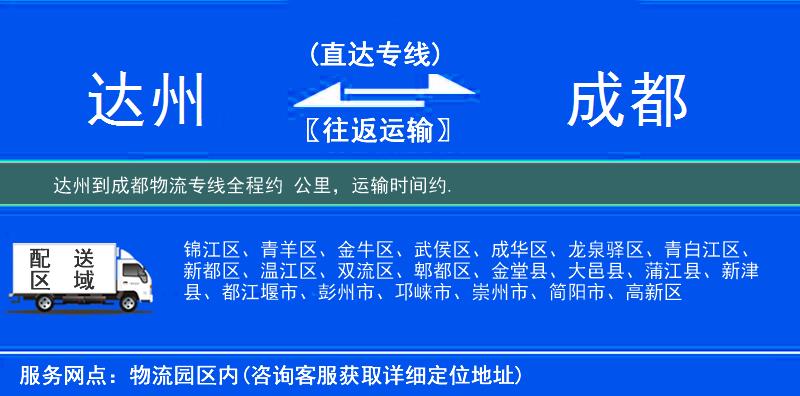 達(dá)州到物流專線